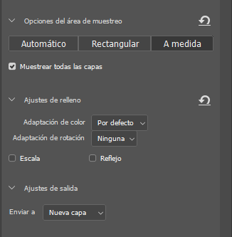 Modo de lazo y relleno